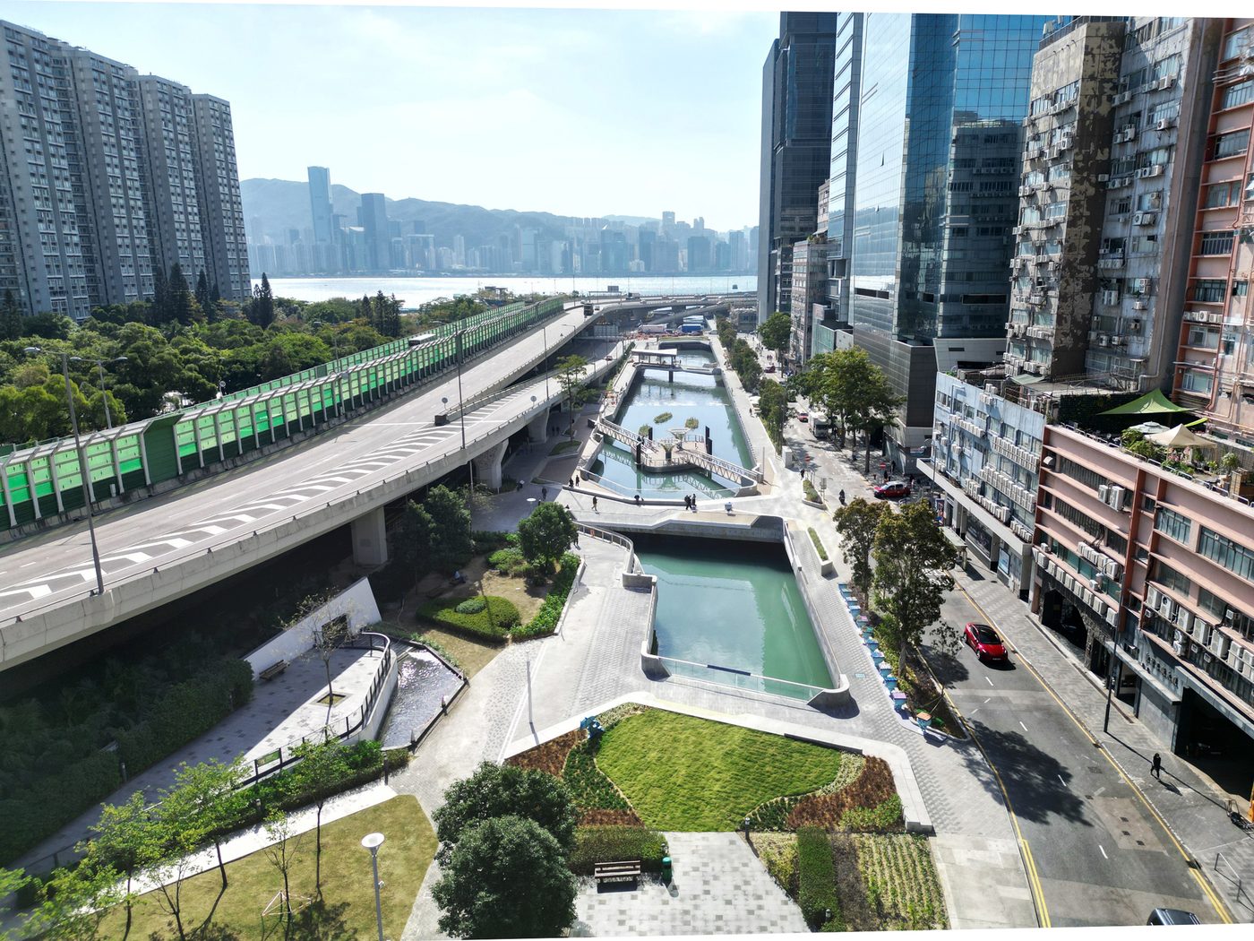 Tsui Ping River in Kwun Tong after revitalisation.
